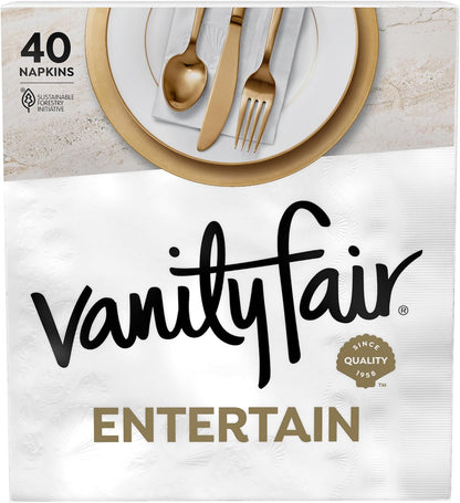Vanity Fair Disposable Paper Napkins - 40 Count | Perfect for Entertaining and Events