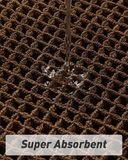 AMOAMI Upgraded Waffle Bath Mat, Super Absorbent Non Slip Bath Mats for Bathroom Floor, Machine Washable Bathroom Rugs with Tassels, Rubber Backed Bathroom Mats, Ultra Soft, 18" x 30",Terracotta