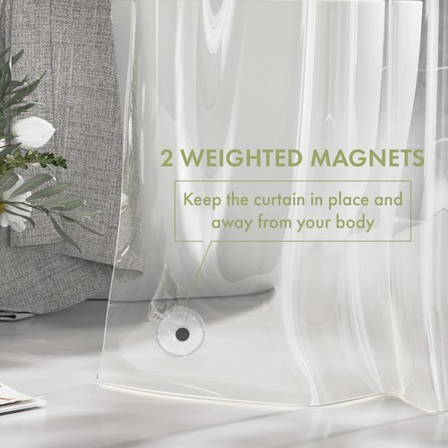 AmazerBath Stall Shower Curtain Liner, 36x78 Clear Shower Curtain Liner, Long Waterproof Plastic Shower Liner, Lightweight PEVA Shower Curtain with 2 Magnets and 6 Rustproof Metal Grommets