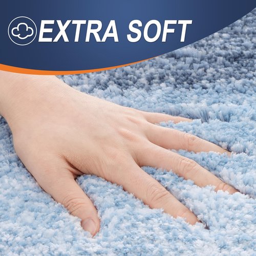 OLANLY Bathroom Rugs Mat 40x32, Extra Soft Absorbent Microfiber Bath Rugs, Rubber Backing, Quick Dry, Machine Washable Bath Mats for Bathroom Floor, Tub and Shower, Home Decor Accessories, Blue