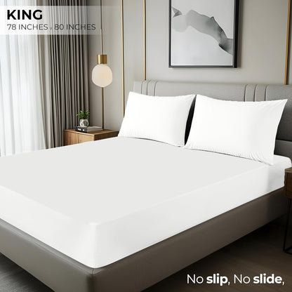 Utopia Bedding King Fitted Sheet - Deep Pocket Microfiber for Ultimate Comfort - Easy Care White