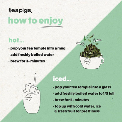 Teapigs Peppermint Leaves Tea Bags Made With Whole Tea Leaves, Natural Ingredients, Non-GMO, Caffeine-Free – 50 Count (1 Pack of 50 Teabags)