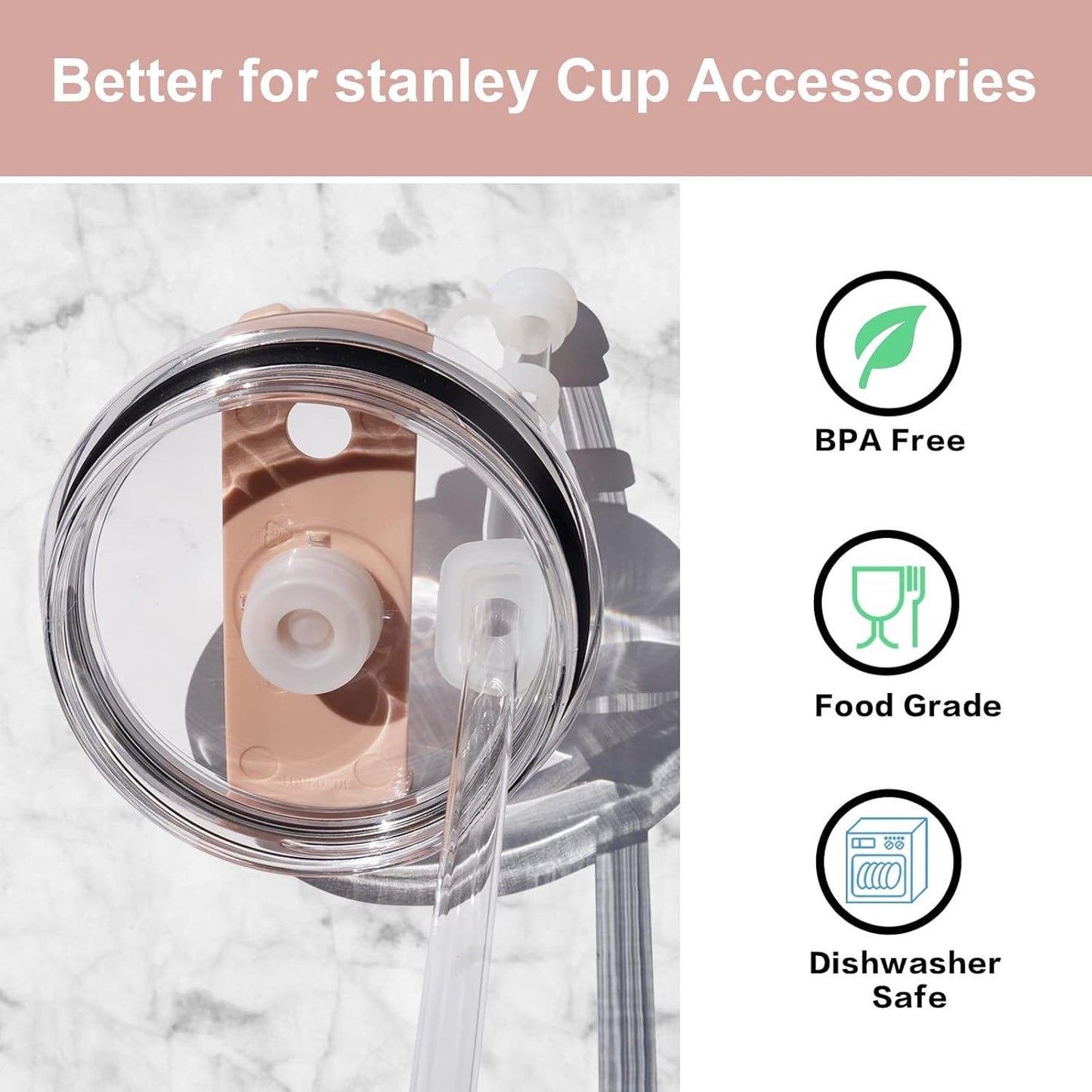 Stanley Straw Cover - Replacement Straw Stopper for 40 oz & 30 oz Tumblers | Durable & Convenient