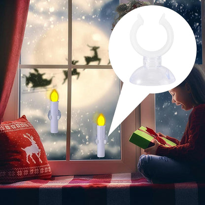 Skiennix 12 Pcs Taper Candles - Decorative Cone Holders with Suction Cups for Home & Christmas Decor