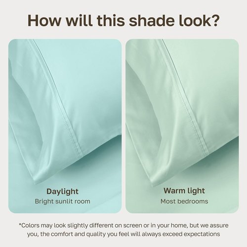 California Design Den Twin Bed Sheet Set - 100% Cotton, 400 Thread Count, Smooth Sateen Finish, Seafoam Color