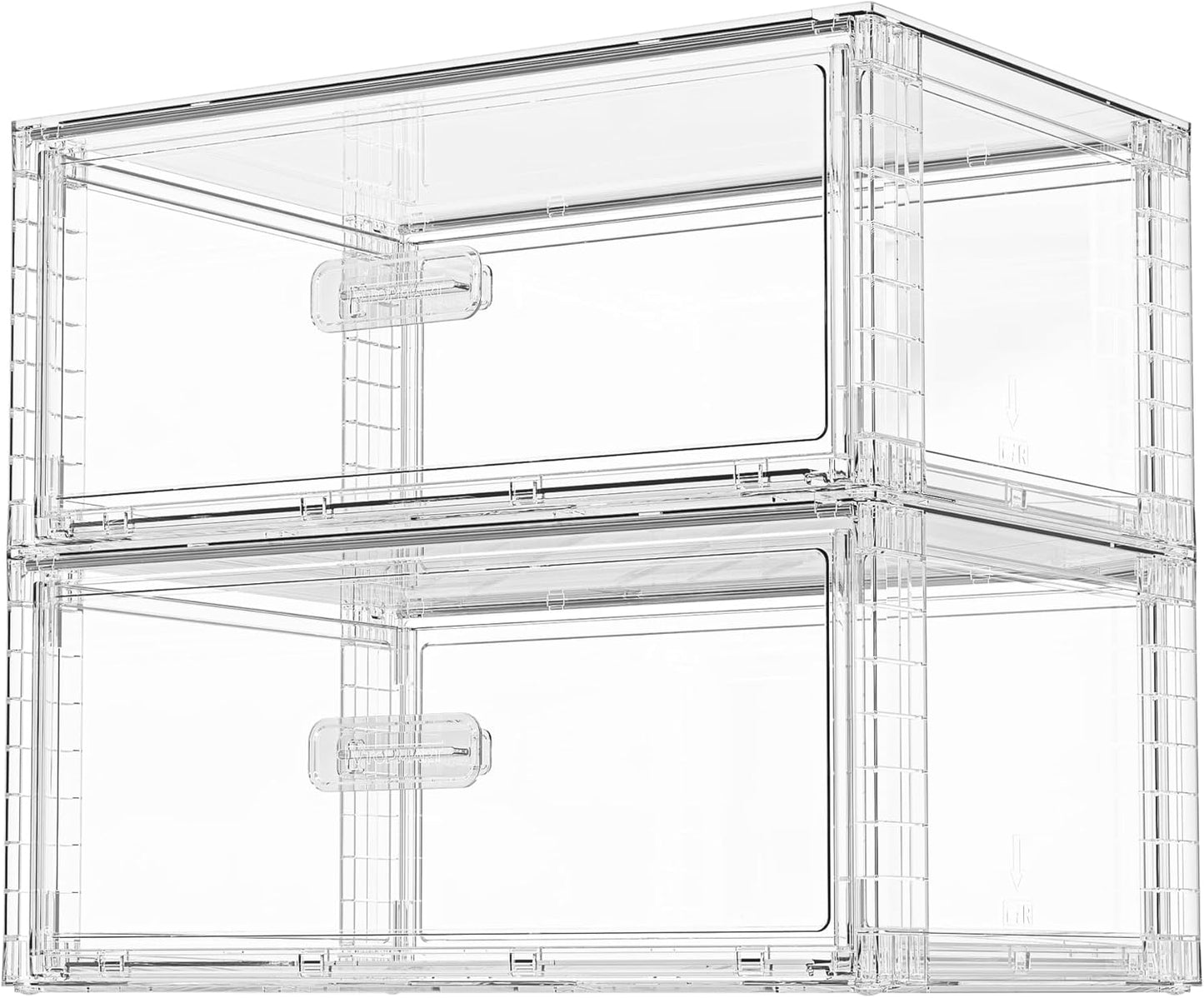Vtopmart Large Clear Stackable Storage Drawers - 27QT Dust-Proof Underbed Organizer for Clothing & Sweaters