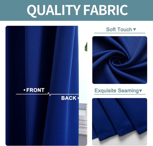 ChrisDowa Blackout Curtains - 90-Inch Thermal Insulated Grommet Panels Set | Royal Blue, 2 Panels