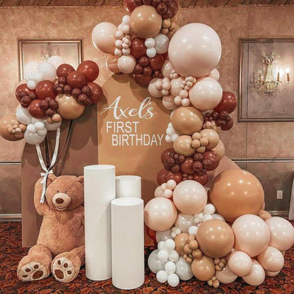 PartyWoo Dark Brown Balloon Arch Kit - 127pcs in Various Sizes for Jungle Safari & Fall Parties