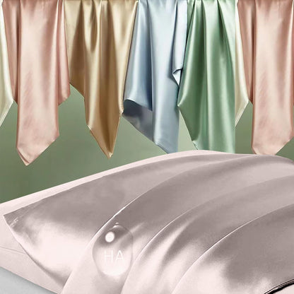 Mulberry Silk Pillowcases by Skiennix - Smooth Anti-Acne Standard Set of 2 | Taupe with Zipper