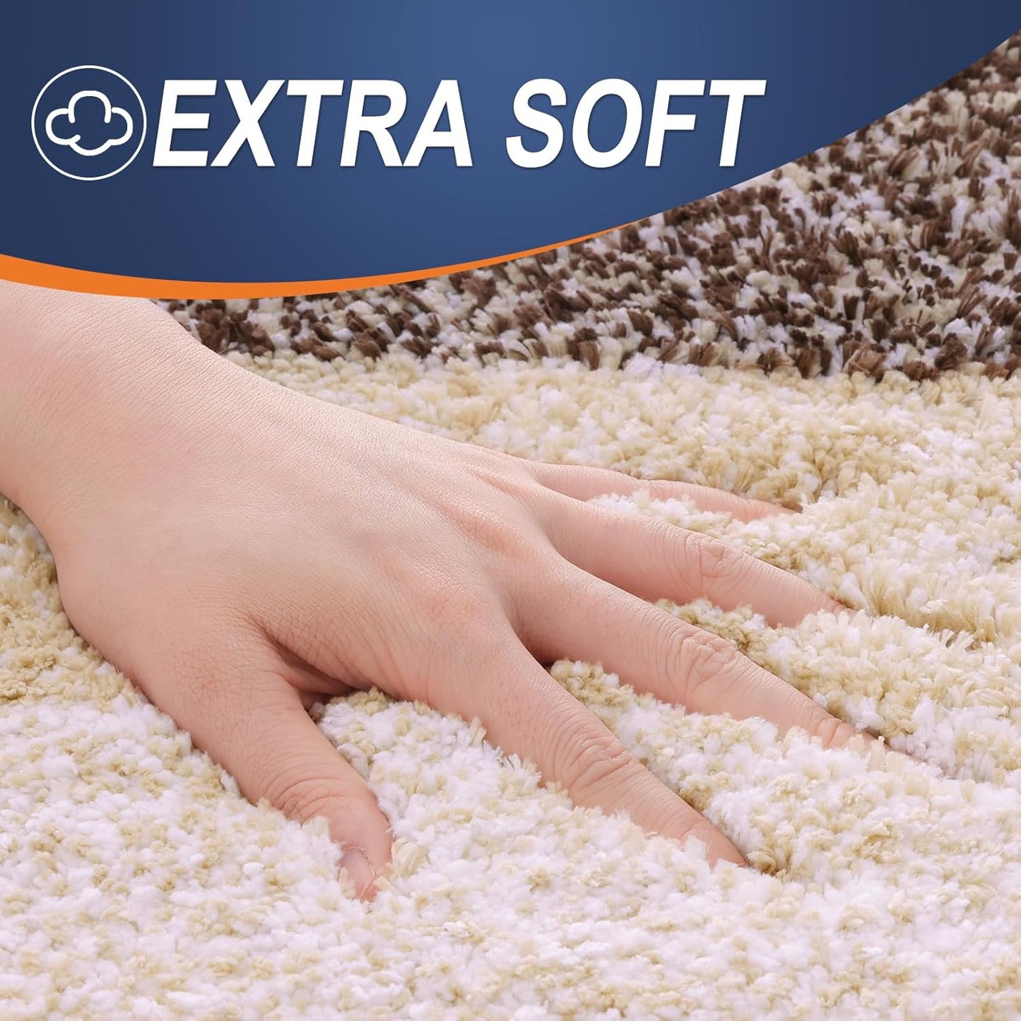 OLANLY Large Bathroom Rugs - Extra Soft Microfiber Mat 47x32 | Quick Dry & Machine Washable, Brown