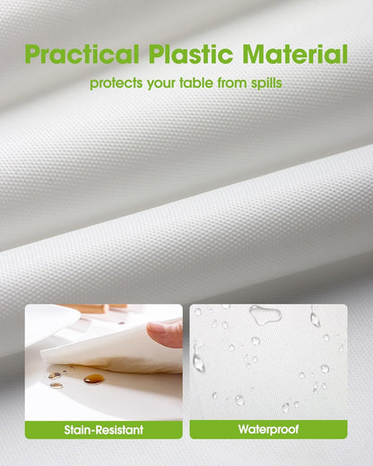 Pureegg Disposable Plastic Tablecloths - 20 Pack, 54 x 108 Inch, Sturdy & Leakproof for Parties, Weddings, Picnics | White