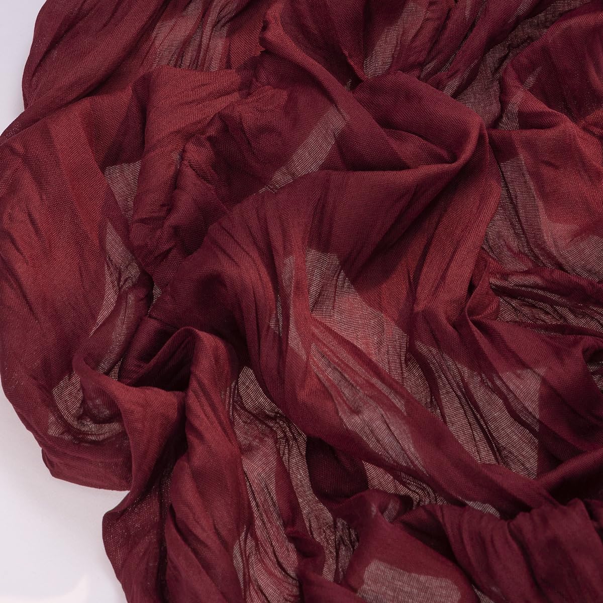 **Socomi Burgundy Red Table Runner - Boho Rustic Cheesecloth Design | 120 Inch for Weddings & Events**