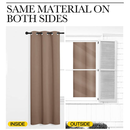 NICETOWN Light Reducing Grommet Curtains - Tripe Woven Textured Soft Curtain Panels for Living Room Window Treatment Drapes (2 Panels, W42 x L95, Cappuccino)