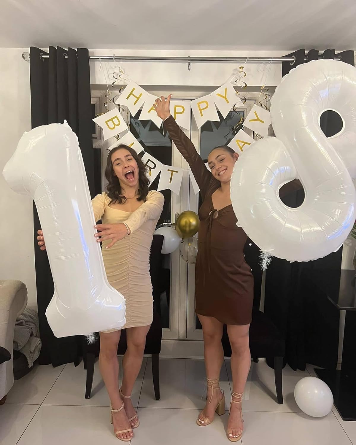White Number 4 Balloon - 40 Inch Giant Foil Balloon for 4th Birthday Party Decorations