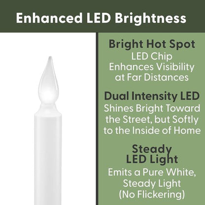 612 Vermont LED Window Candles - Battery Operated with Timer | Bright Hot Spot, Antique Bronze (Pack of 4)