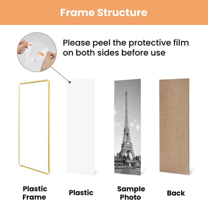 upsimples 20x30 Picture Frame Gold 3 Pack, Scratch-Proof Poster Frames 20 x 30 for Photo Gallery - Slide-In Strips, Horizontal or Vertical Wall Mounting