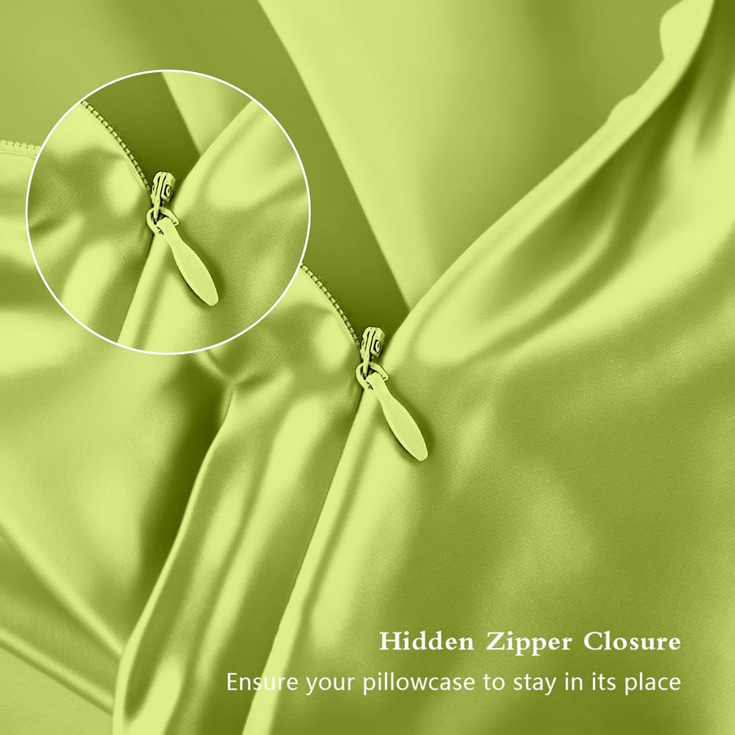 Mulberry Silk Pillowcase Set by Skiennix - Anti-Acne Queen Size 2-Pack in Olive Green