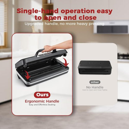 Commercial Food Vacuum Sealer Machine by [Brand Name] - 10-in-1 Automatic Sous Vide & Meal Prep | 230W Power, Double Heat Seal, Built-in Cutter & Starter Kit