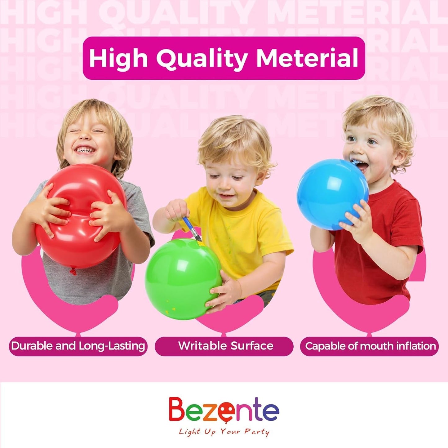Bezente Metallic Chrome Giant Balloons - 36 Inch Jumbo Assorted Latex Balloons for Parties | 8 Pack