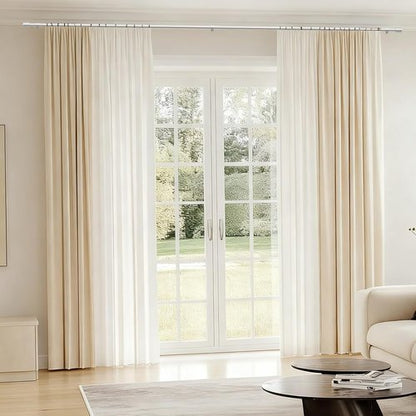 Adjustable Silver Curtain Rods by [Brand Name] - 5/8” Diameter, 30-90 Inch for 30-84 Inch Windows