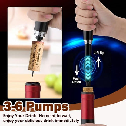 Manual Wine Opener with Foil Cutter Pack of 3- NUCOKRS Air Pumps 3 to 7 Open Corkscrew, Effortless & No Damage to Cork, Accessories Gift for Lovers