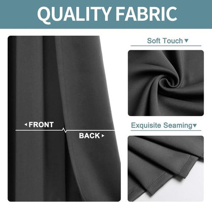 ChrisDowa Room Darkening Curtains - Thermal Insulated Blackout Panels Set (Dark Grey, 52W x 95L)