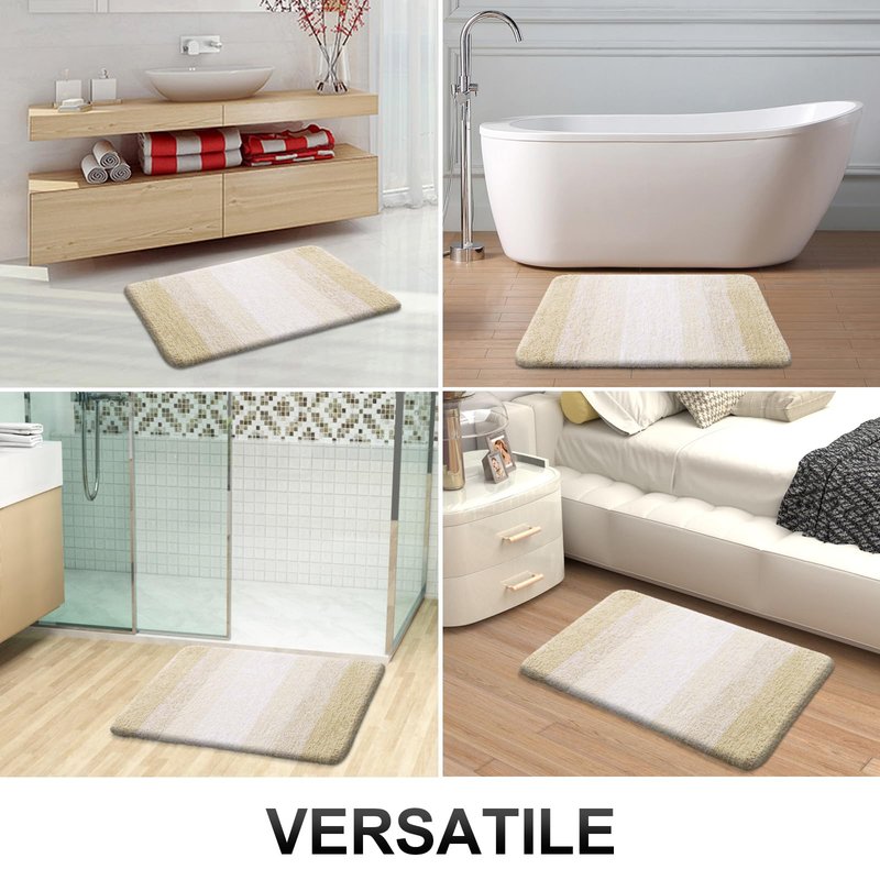 OLANLY Bathroom Rugs Mat 34x21, Extra Soft Absorbent Microfiber Bath Rugs, Rubber Backing, Quick Dry, Machine Washable Bath Mats for Bathroom Floor, Tub and Shower, Home Decor Accessories, Light Beige