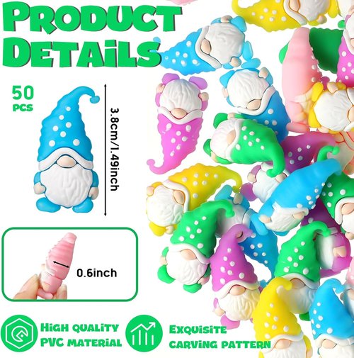 Lunmon Mini Resin Gnome Figurines - 50 Pcs Tiny Gnome Statues for Spring & Easter Decor | Indoor & Outdoor Use