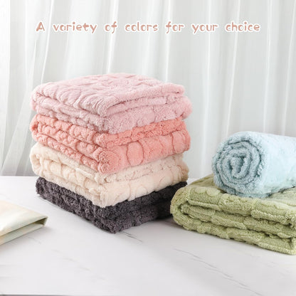 Skiennix Cozy Fleece Baby Blankets - 4 Pcs Heart Checkered Crib Blankets for Girls | 30x40 Light Pink & Grey