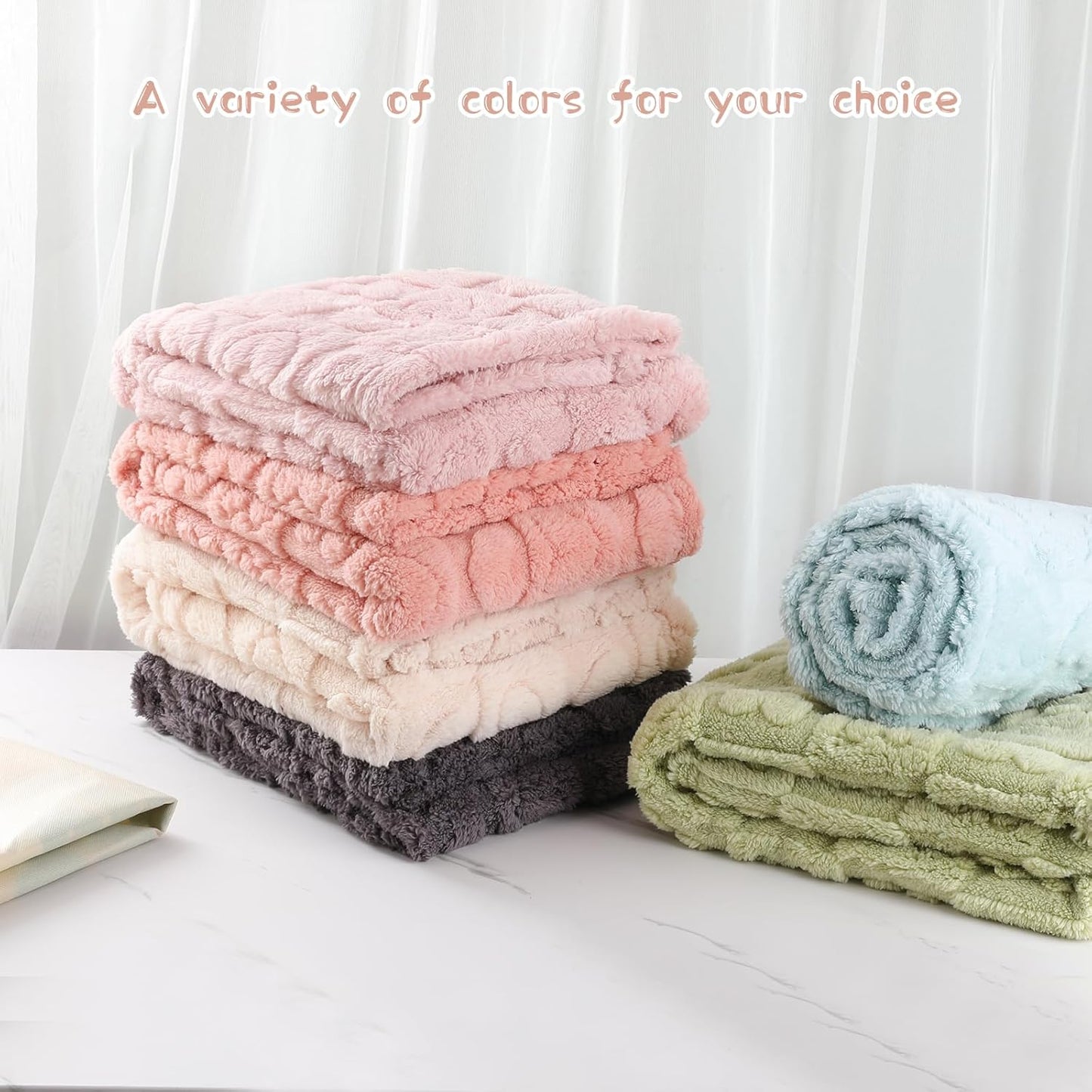 Skiennix Baby Blankets - Soft Fleece Toddler Blankets for Crib | 4 Pcs Set, 30" x 40", Blue/Green/White/Grey