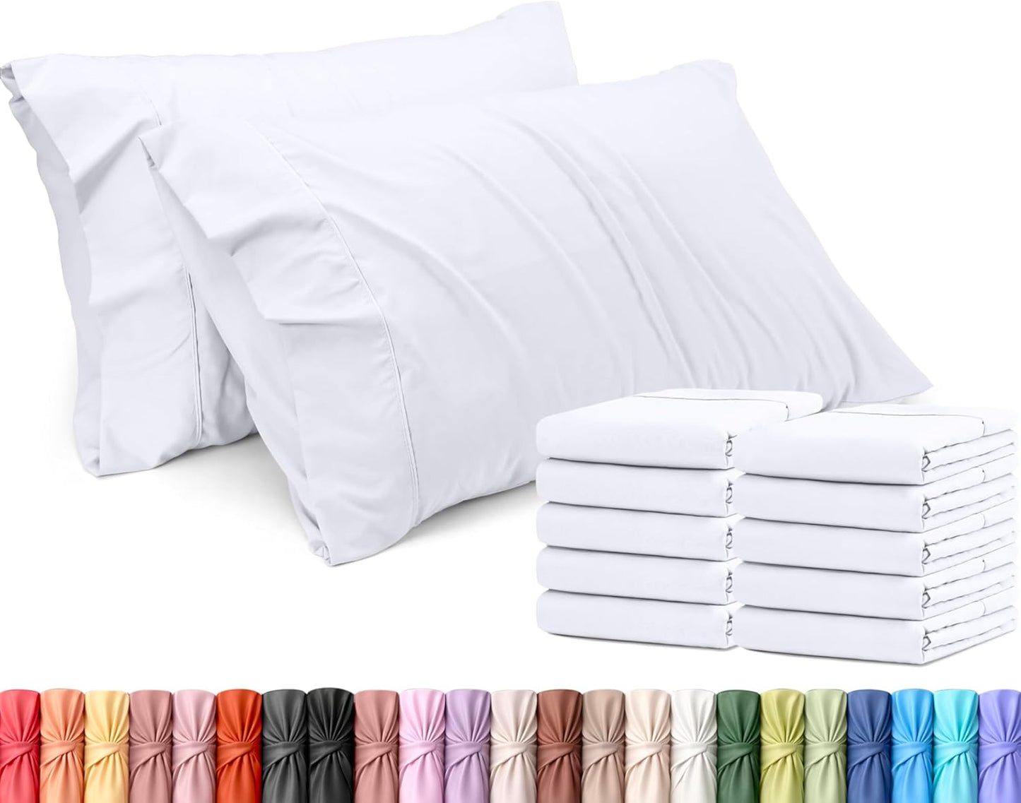 Utopia Bedding King Pillow Cases - 12 Pack Soft Brushed Microfiber | Fade & Shrinkage Resistant 20x40 Inches (White)