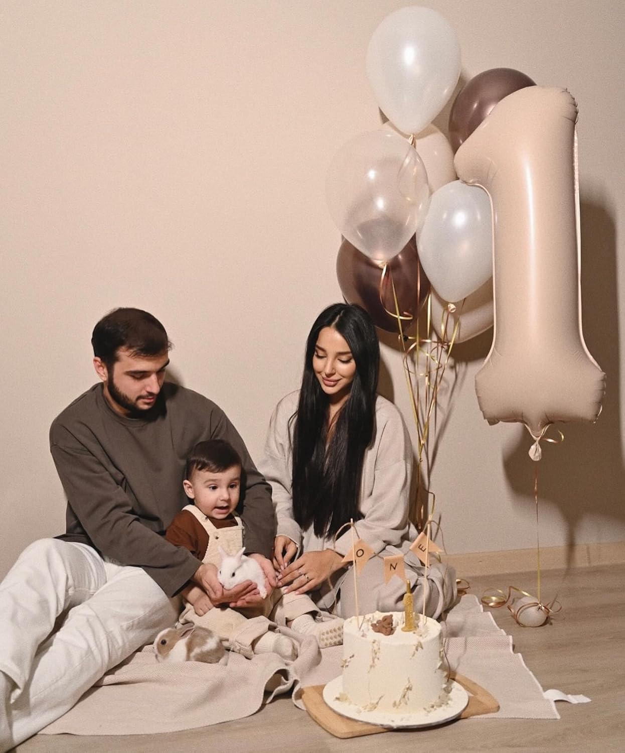 Balloon 7 - Light Brown 40 Inch Number Balloon | Beige Birthday Decoration for Kids & Adults