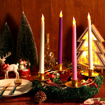 Sliner Christmas Advent Wreath Ring - Metal Candle Holder for Festive Table Decor | 2 Pcs Set