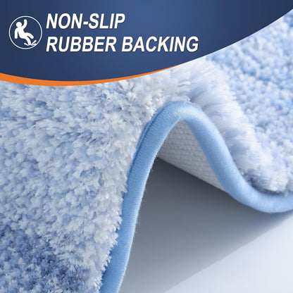OLANLY Large Bath Rugs - Extra Soft Microfiber, Quick Dry & Washable | 40x24 Light Blue Mat
