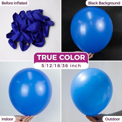 Bezente Royal Blue Balloons - 18 Inch Large Thick Latex Balloons for Birthday & Party Decor | 30 Pack