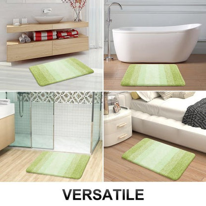OLANLY Bathroom Rugs Mat 24x16, Extra Soft Absorbent Microfiber Bath Rugs, Rubber Backing, Quick Dry, Machine Washable Bath Mats for Bathroom Floor, Tub and Shower, Home Decor Accessories, Light Green