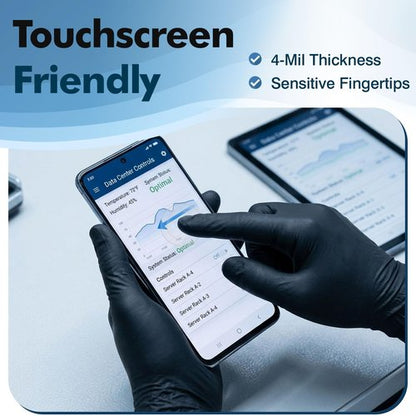 Fixwal Gloves for Cooking Food Prep, Black Disposable Nitrile Gloves, 4 Mil, 120 Count, Cleaning Service Gloves, Latex Free, Powder Free