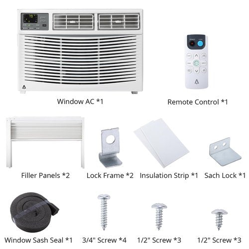 Towallmark 8,000 Btu Window Air Conditioner, Cools Up to 350 Sq. Ft with Cooling, 3 Fan Speed, Window-Mounted Room Ac Window Unit with Remote, Easy Install Kit for Home