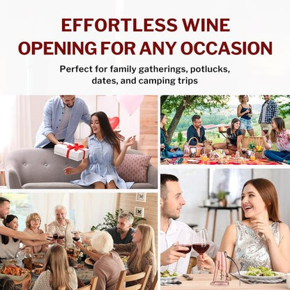 Forge Quality Compact Vertical Lever Corkscrew Wine Opener with Foil Cutter. 3 Seconds to Open a Bottle of Wine. Pink.