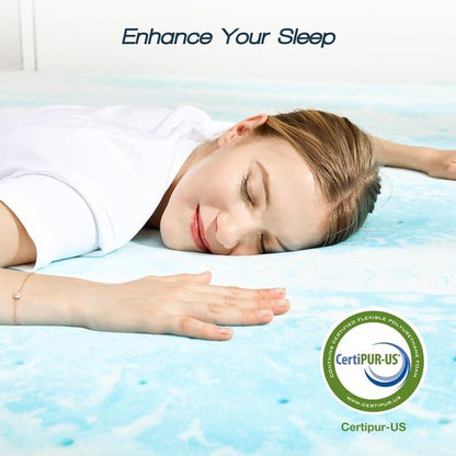 Mattress Topper King - 2 Inch Cooling Gel Memory Foam for Back Pain Relief | CertiPUR-US Certified