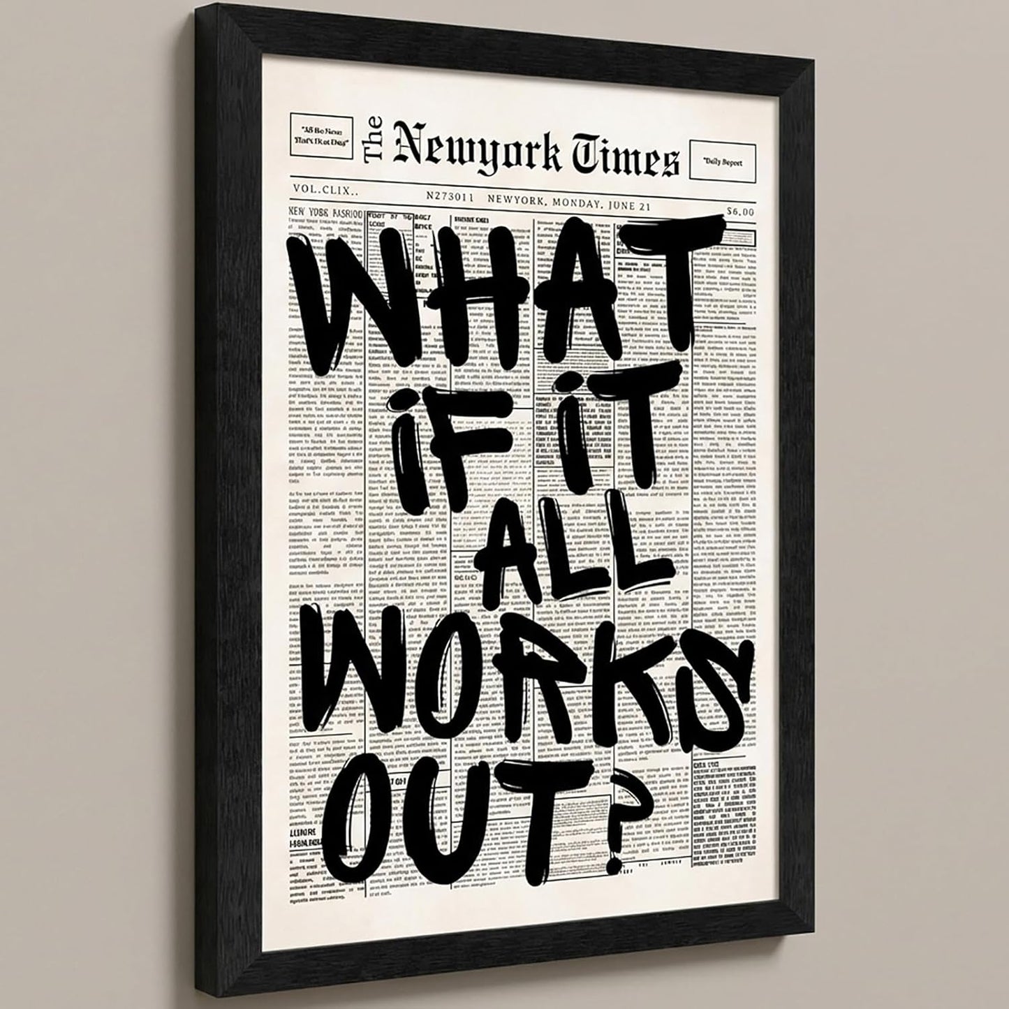 Skiennix 8X10 Inch Black Frame - Motivational Canvas Wall Art | Inspirational Quote Print for Home & Office