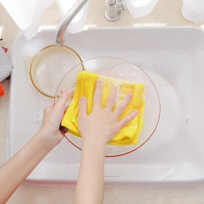 Homaxy Kitchen Dish Cloths - 100% Cotton Waffle Weave, Ultra Soft & Absorbent | 12x12 Inches, 6-Pack, Yellow