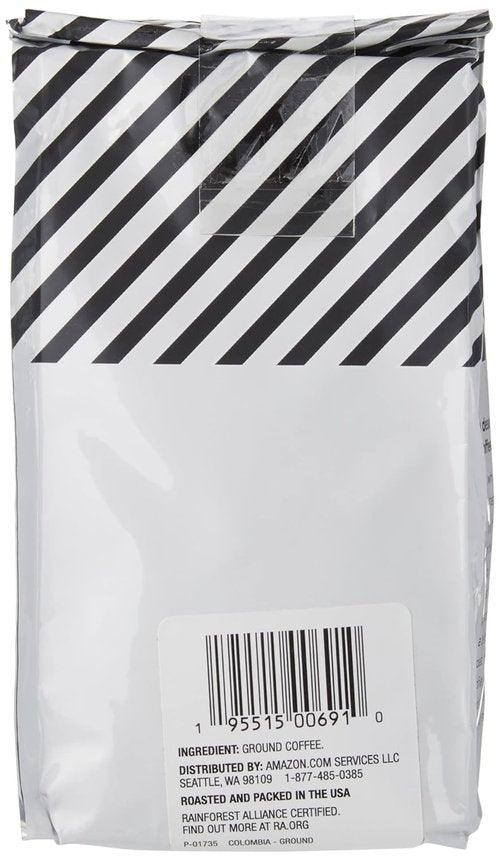 Colombia Ground Coffee by Amazon Fresh - Medium Roast, 12 Ounce Bag for Rich Flavor