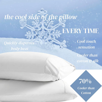 Beckham Hotel Collection Bed Pillows - Cooling Pillowcases for Hot Sleepers | Queen Size Set of 2, Soft Down Alternative