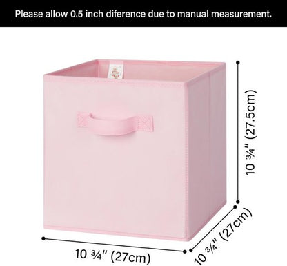 GRANNY SAYS Cube Storage Bins - 11-Inch Foldable Fabric Organizers | 6-Pack Pink Decorative Baskets