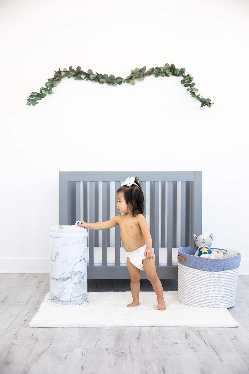 Ubbi Steel Diaper Pail - Odor Locking Design | No Special Bags Needed - Award-Winning Marble Finish