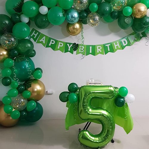 Green 40-Inch Giant Helium Foil Number Balloons | Self-Inflating 0-9 Digits for Birthday & Anniversary Celebrations