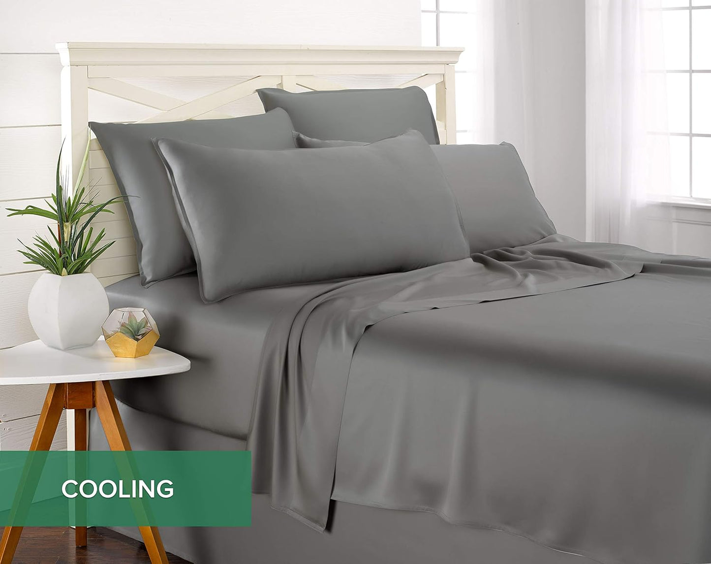 Pure Bamboo Twin Sheets - Luxuriously Soft 100% Organic Viscose Bed Sheet Set | Cooling & Durable (Twin, Stone Grey)