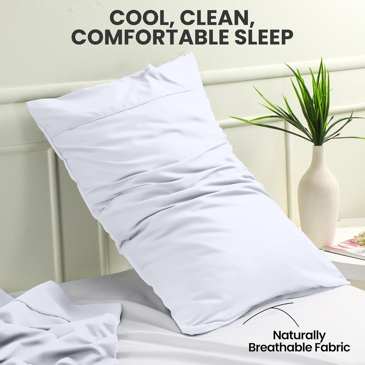 Utopia Bedding Standard Pillow Cases - Soft Brushed Microfiber - 2 Pack, Fade Resistant | 20 X 26 Inches, White