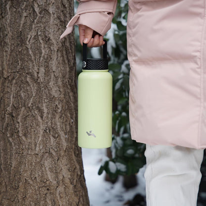 Skiennix 40oz Insulated Water Bottle - Durable Stainless Steel | Includes 3 Lids, Light Blue